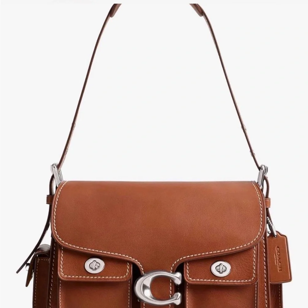 Coach Brown Leather Crossbody with Silver 'C' Buckle - Picture 4 of 8